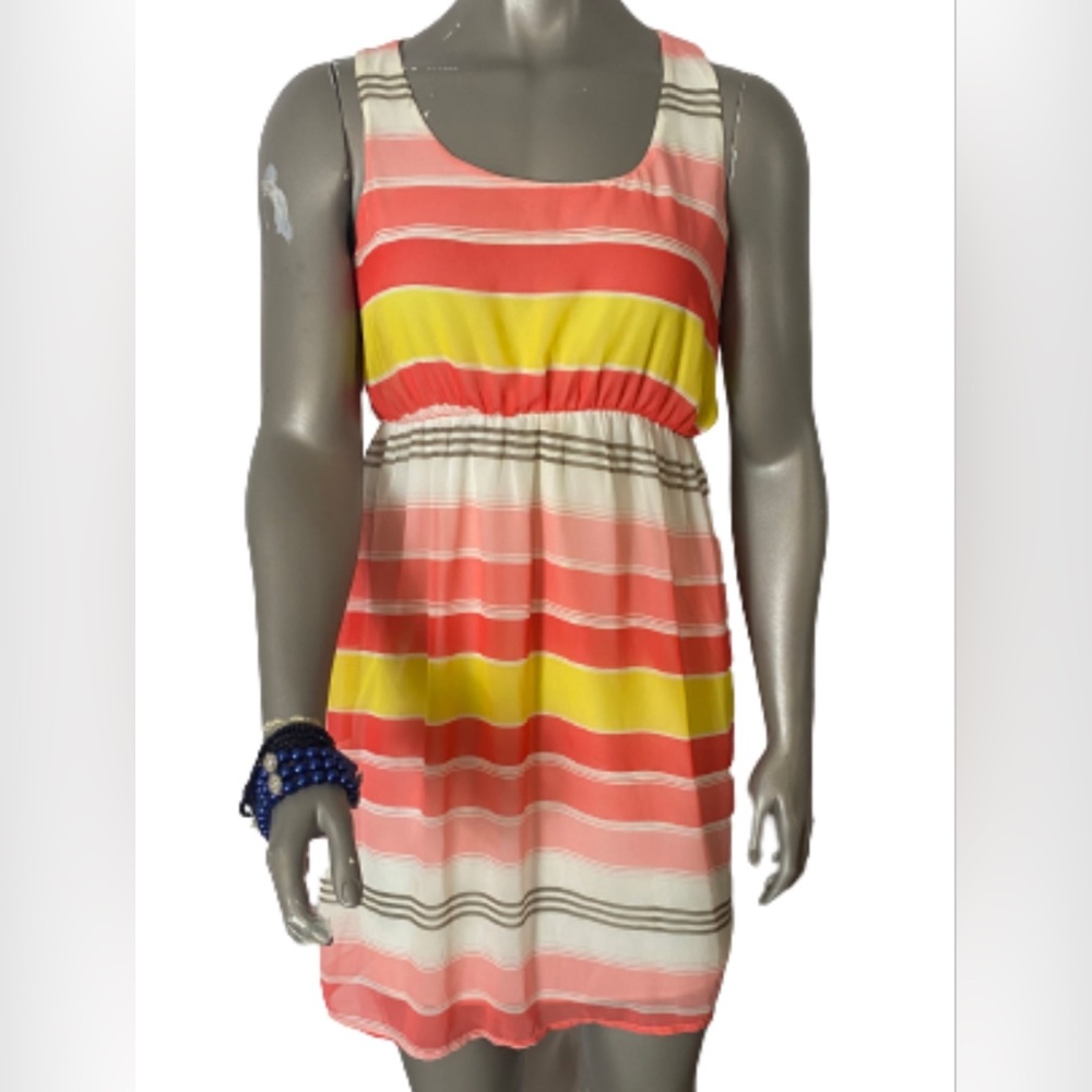 Pink Blush Brand multi coloured stripes sleeveless dress